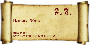 Hanus Nóra névjegykártya