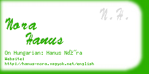 nora hanus business card